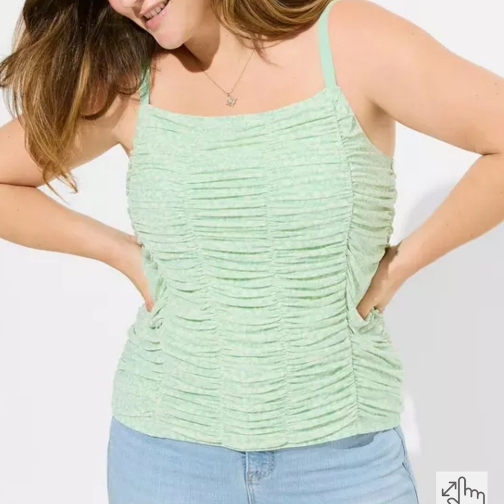 Torrid Light Green Ruched Camisole Size 4X